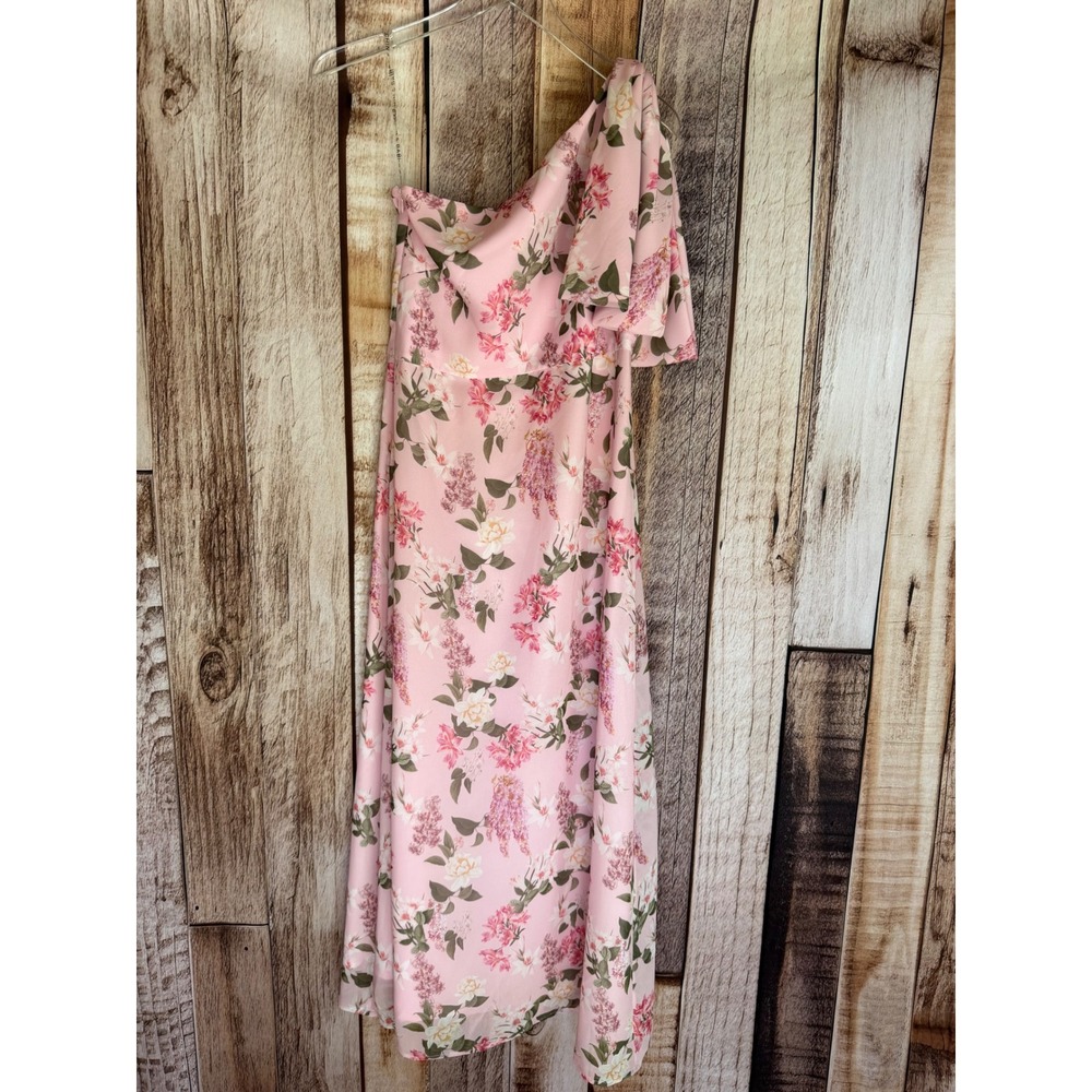 Sachin & Babi Chelsea Gown One Shoulder Floral Pink Wedding Guest Garden Size 4